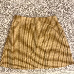 Aritzia Checkered Brown A-Line Skirt